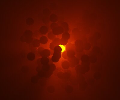 particles of pure orange